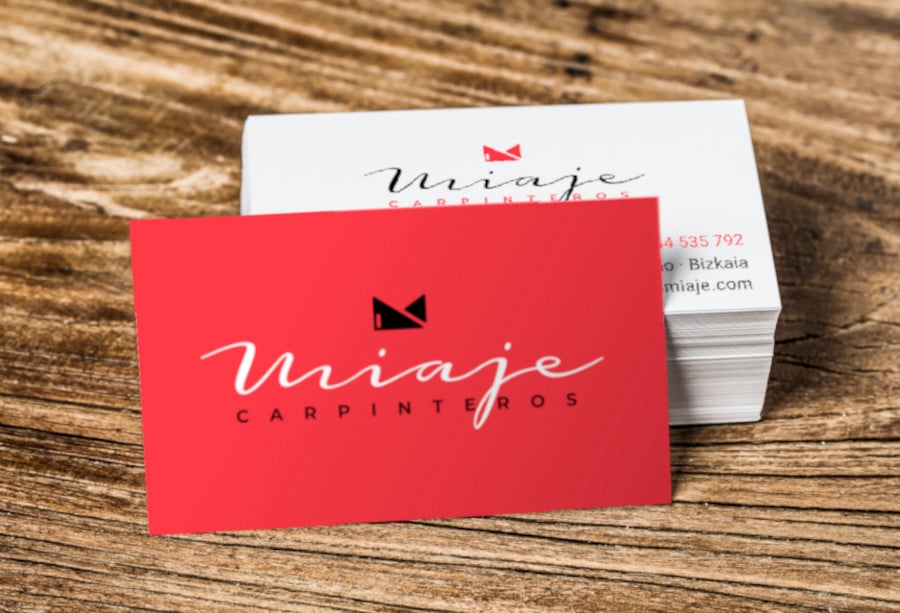 Visiby carpinteria miaje diseno logo design business card mockup