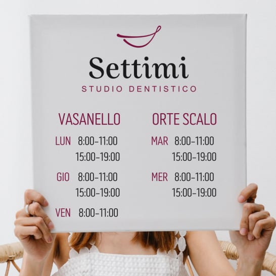 Visiby Settimi studio dentistico orte vasanello graphic design mockup orari di apertura