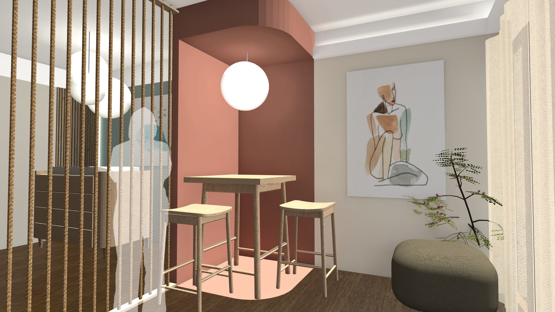 visiby marketing ético diseño interiorismo y decoración recepción centro fisioterapia Flavia Minella vasanello