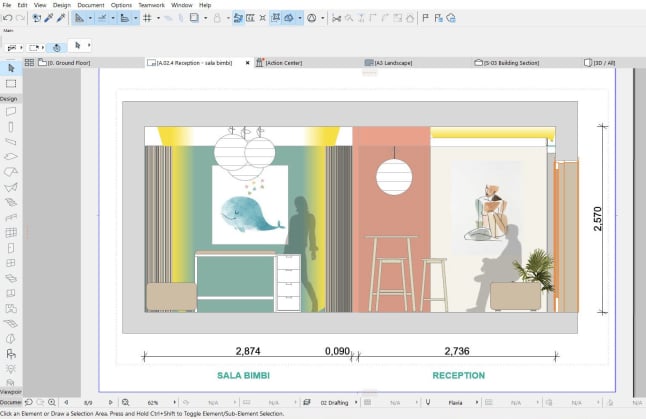 visiby marketing ético interiorismo y decoración centro fisioterapia Flavia Minella vasanello proyecto infografia